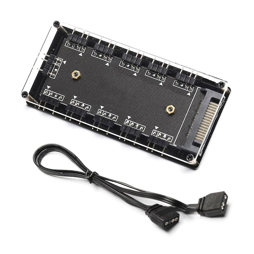 Rgb Fan Hub Argb Cable Splitter Hub Adapter Computer Tabletop Pc Accessories