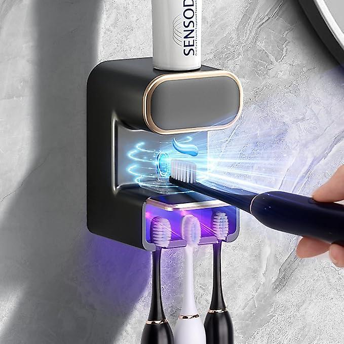 Smart Sensors Toothpaste Dispenser Toothbrush Holder Punch-Free Toothpaste Squeezer for Bathroom Home