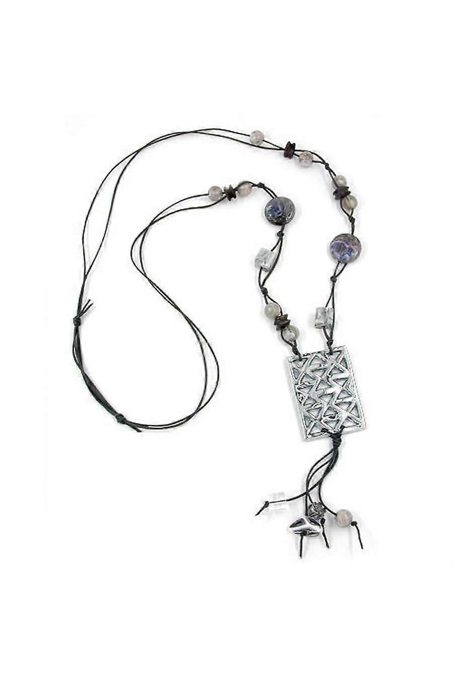 Necklace Chrome Grille Grey 90cm - Gl04512