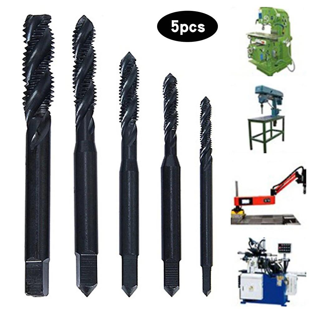 5pcs Thread Spiral Screw Tap Set Metric Plug Tap Drill M3 M4 M5 M6 M8 Straight Slot Metric Thread Tap Hand Tools for Tapping~13641