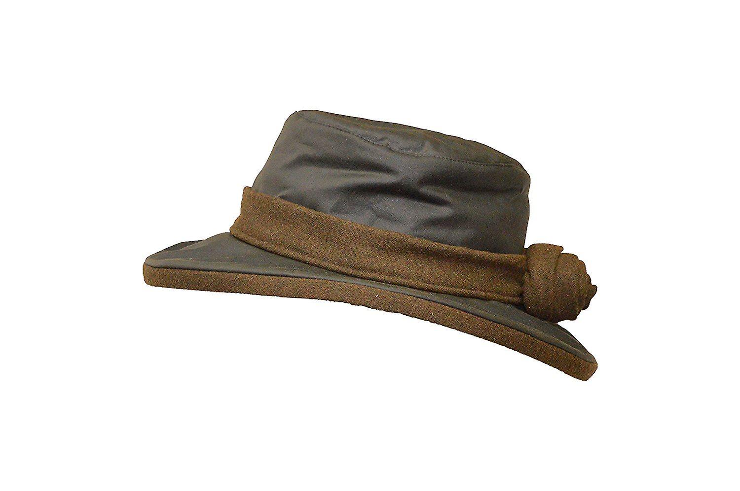Ladies Wax Windsor Hat Wide Brim With 