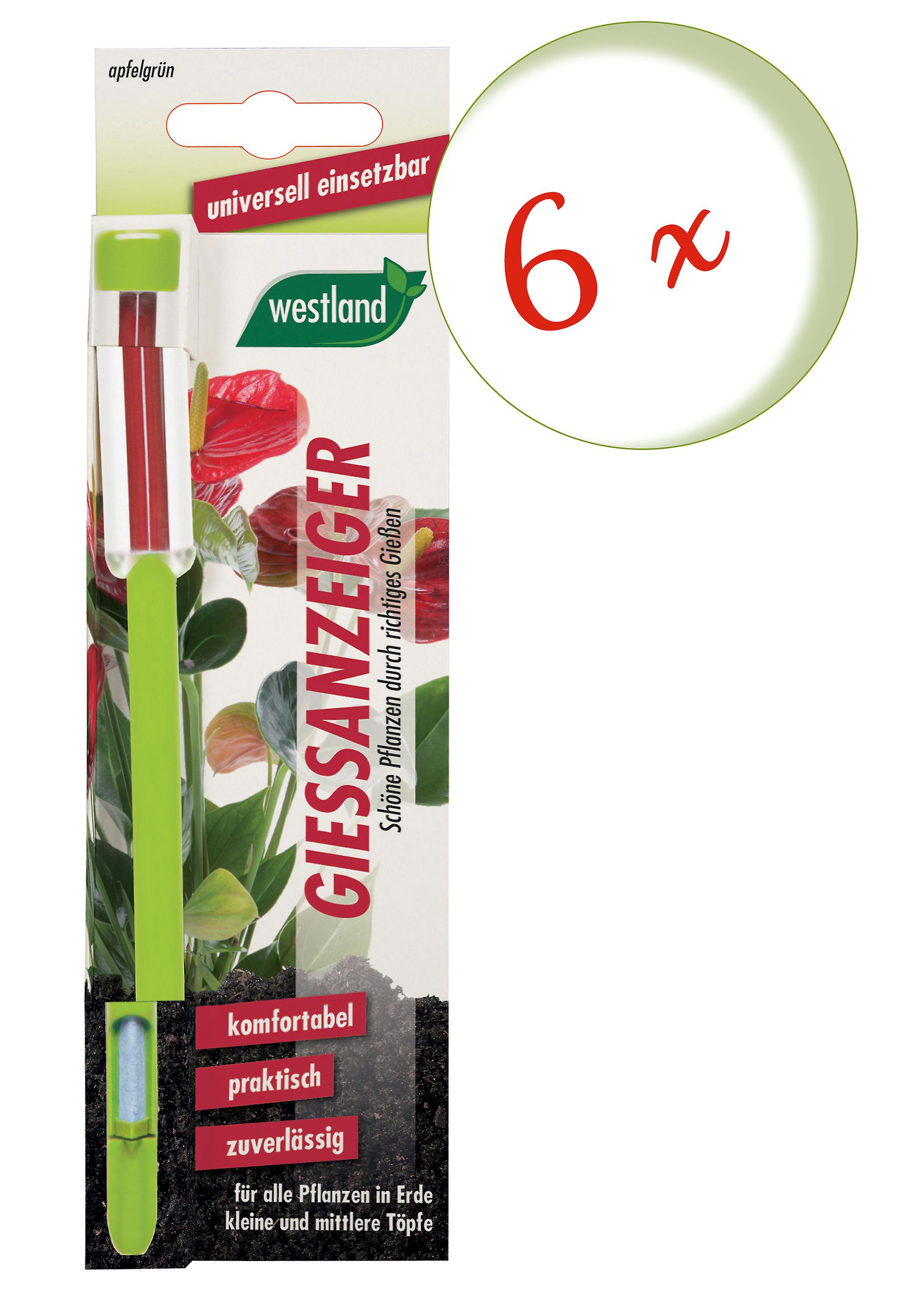 6 x WESTLAND® watering indicator for potting soil, 16 cm apple green
