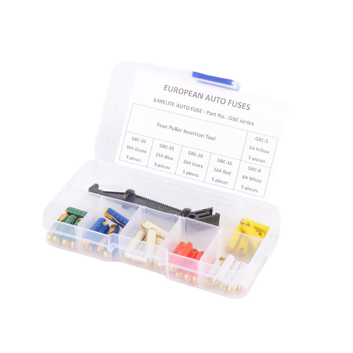 5A-20a Automobile Fuse Cylindrical Fuse Ceramic Tube Quick Fuse Protection