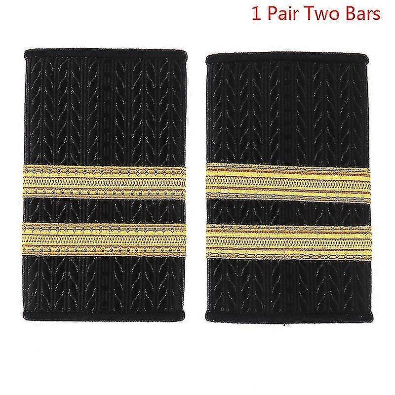 1 paire d’épaulettes Pilote Professionnel Uniforme Épaulettes Rayures Or Épaule Badges