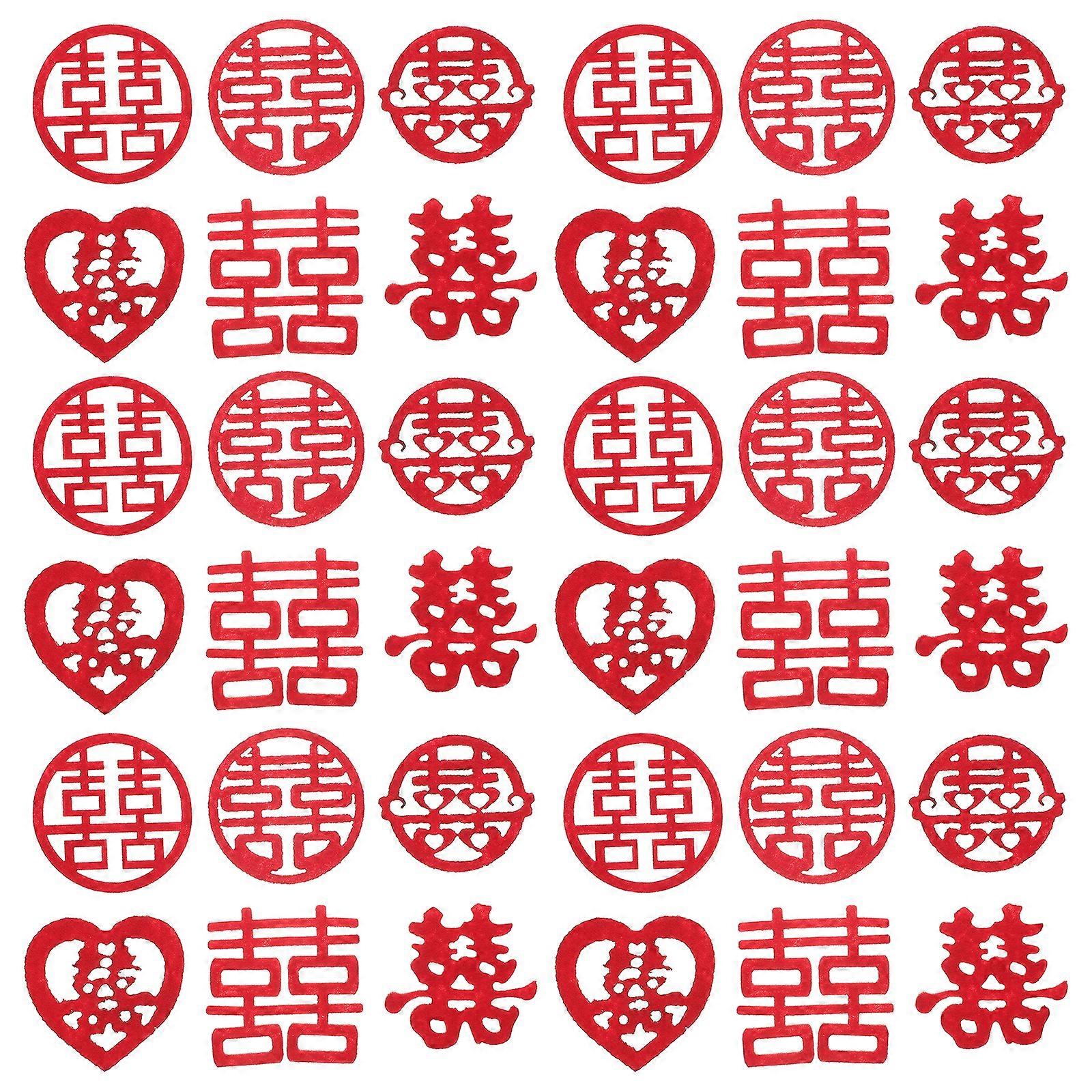 120pcs Wedding Party Scatter Confetti Decoration Chinese Style Xi Character Confetti Wedding Party Table Decor