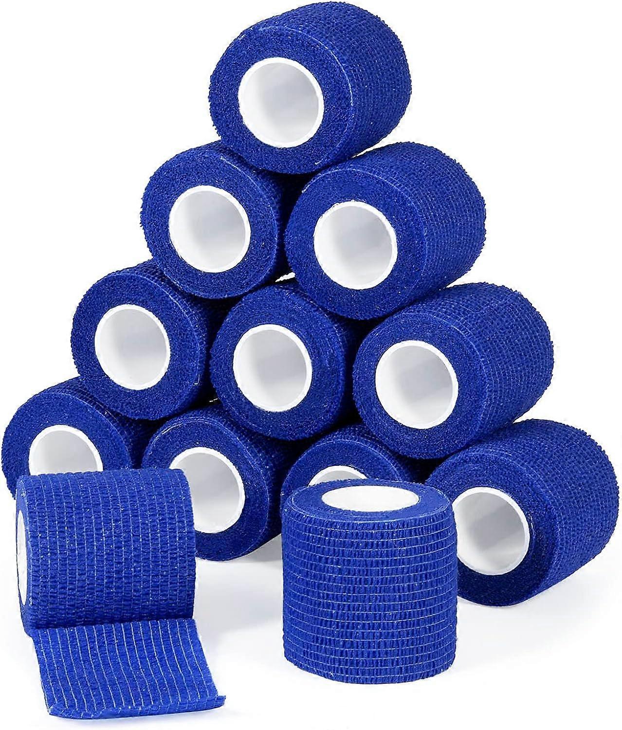 12 Pcs Bandage Autoadhsif cohsifs Bandes 5 cm x 4,5 m (Blanc), 12 R