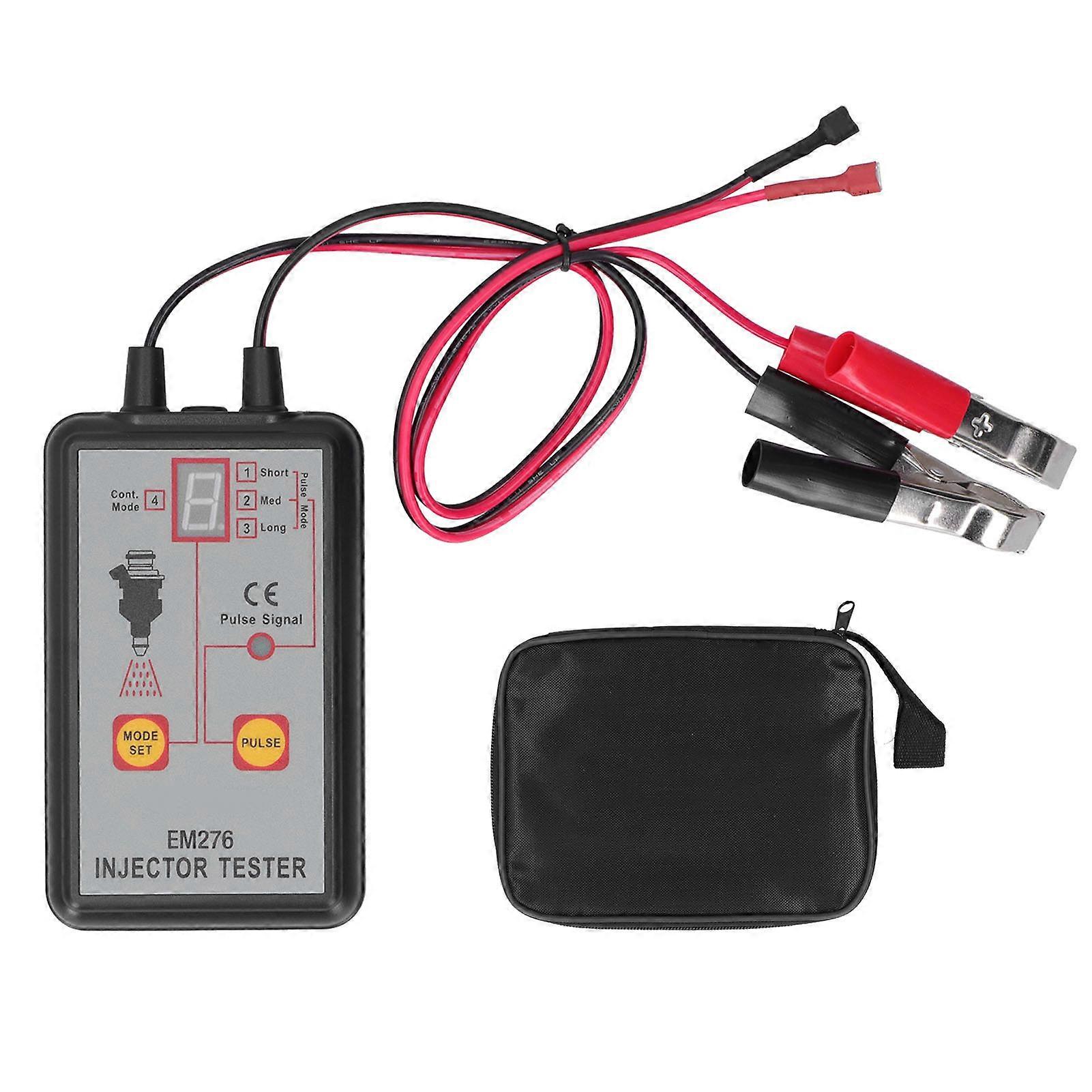 EM276 Injector Tester 4 Pulse Modes Fuel System Scan Diagnostic Tool 12V Car Battery Power Supply E2U311