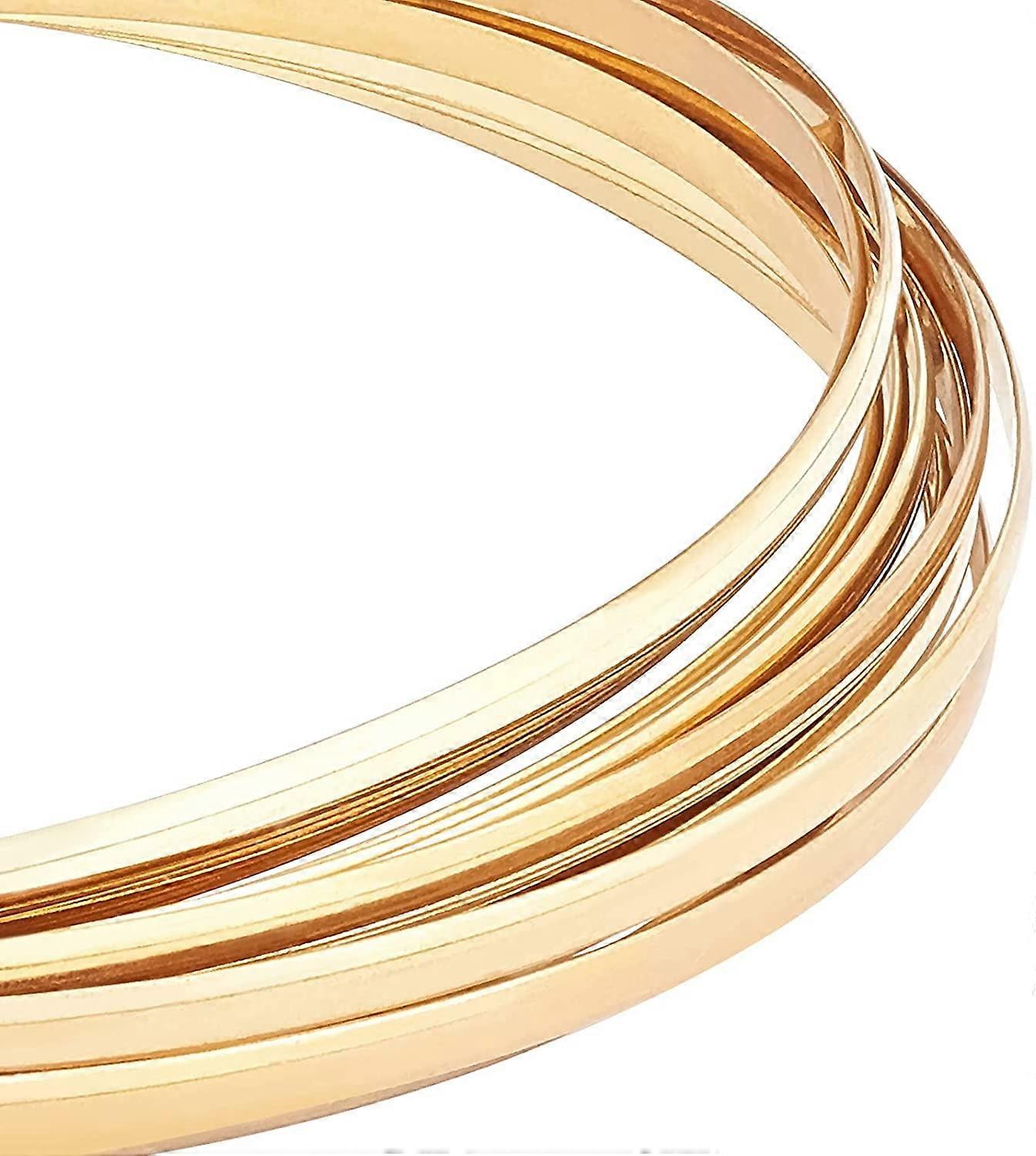 6 号 16 英尺半圆形铜线 4 毫米宽珠宝串珠线扁金铜线用于工艺品制作用品