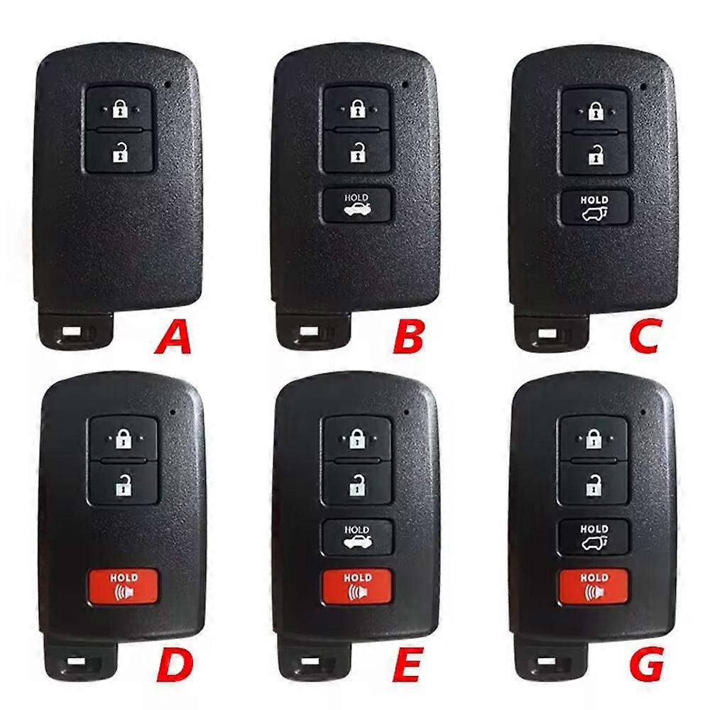 2/3/4 Buttons Car  Remote Key Case Shell For Toyota Camry Corolla Avalon Rav4 Land Cruiser Smart Key with Uncut Insert Blade