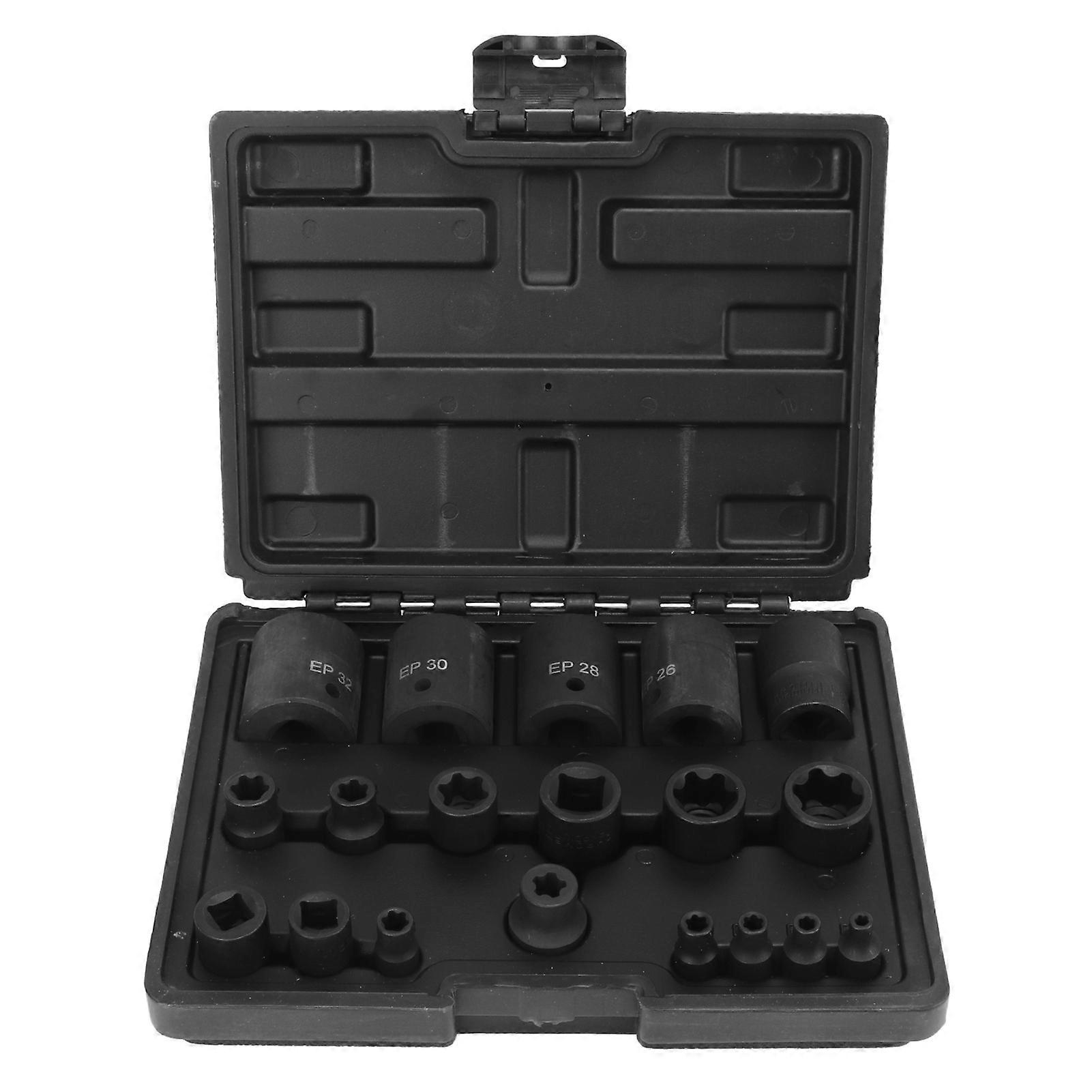 19 Pcs EP Socket Set Female External Star Socket EP4 to EP32 High Torque Deformation Prevention Puller Tool