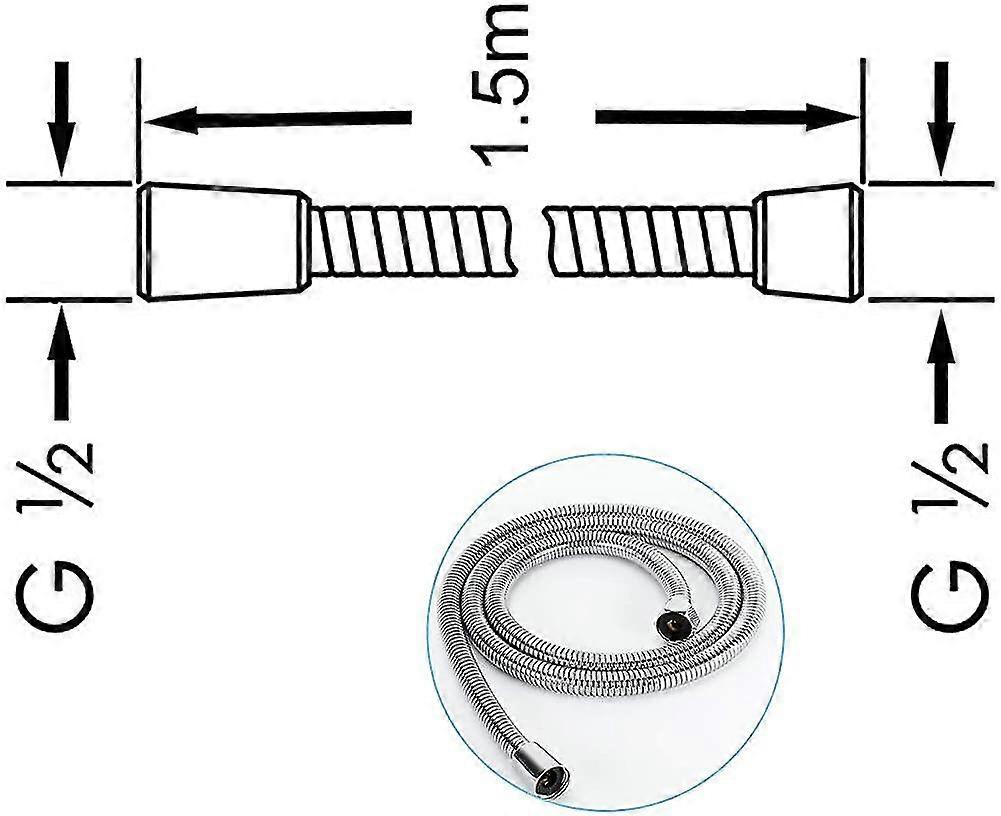 Duschschlauch 3m Duschschlauch Edelstahl Extra lang 118 Zoll (3 Meter)