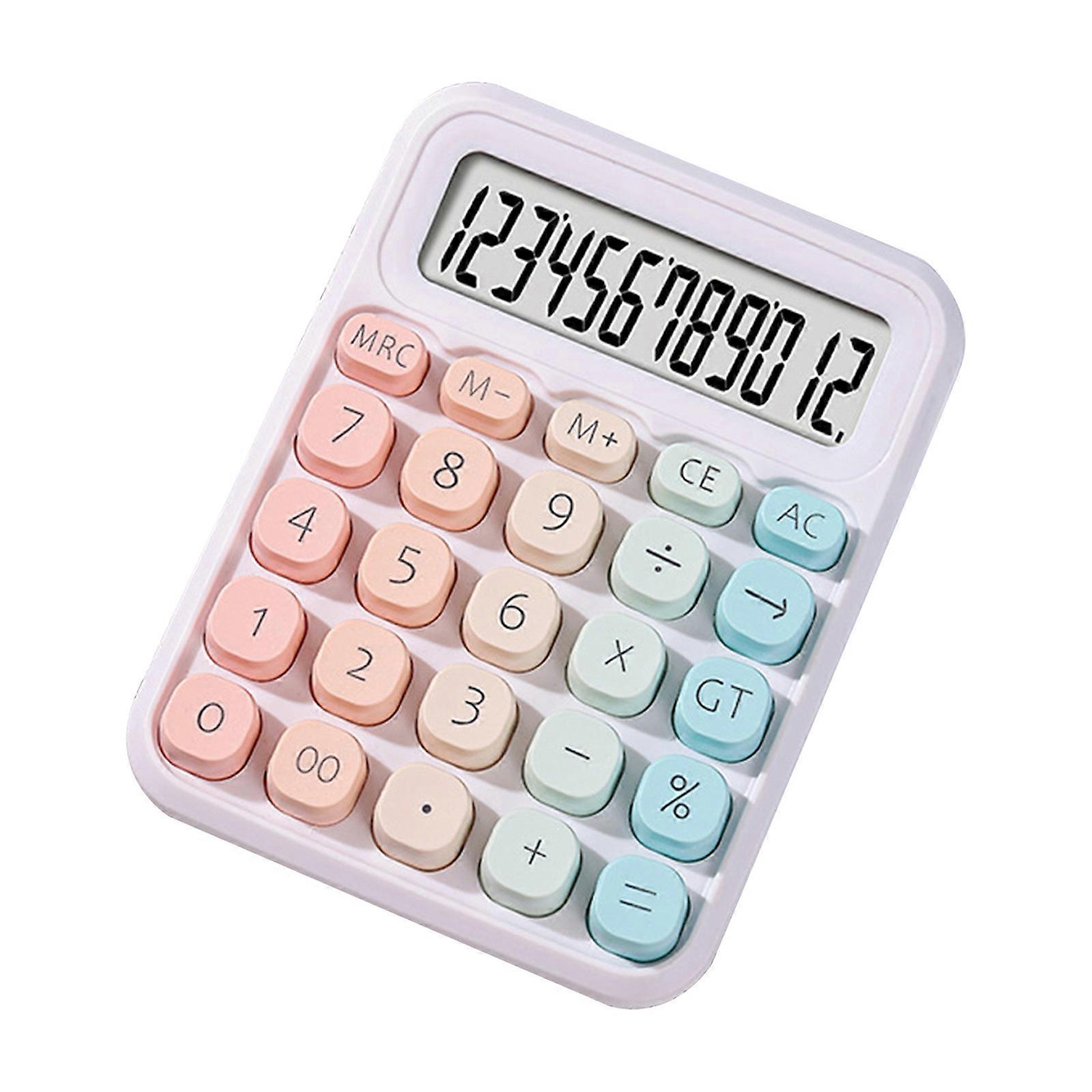 Cute Calculator Small Portable Scientific Calculator For Students 12 Digits Mini Body Plastic Keys Non-slip Bottom Pad Clear Keys