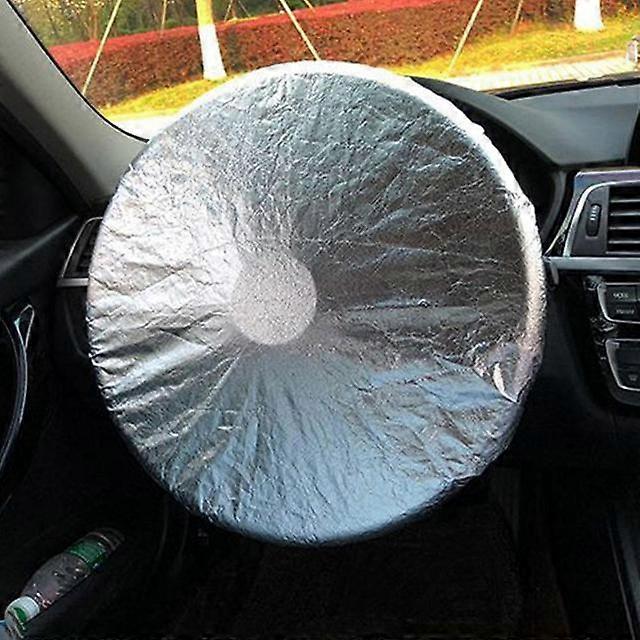 Auto Car Steering Wheel Sunshade Side Vehicle Window Parts Window Shade Silver Coated Cloth Steering Wheel Cover Sunscreen Insulation Side Sun Shade
