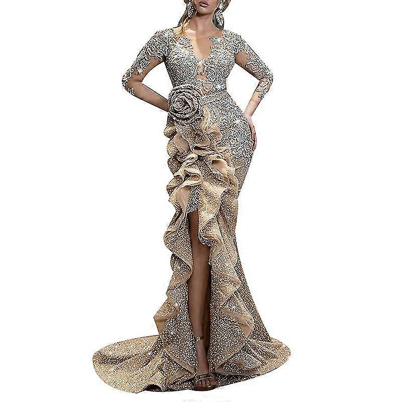 Women's Sparkle Sequin Slim Maxi Evening Dress