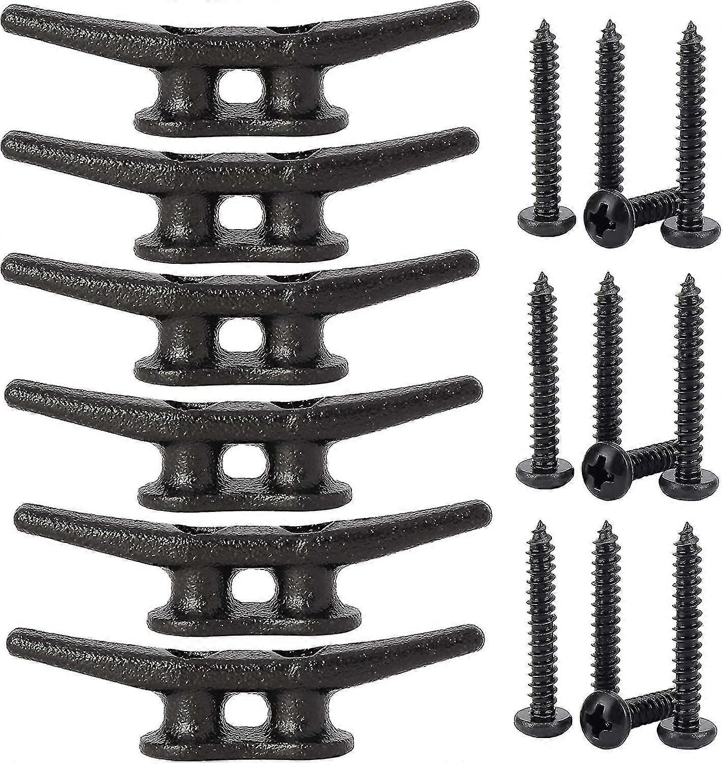 4 Inch Dock Cleat - (4, 6, 8, 12 Pack) - Hot Dipped Galvanized Cast Iron Boat Cleats,electrophoretic Coated Black Dock Cleats,rope Cleat,boat Dock Cle