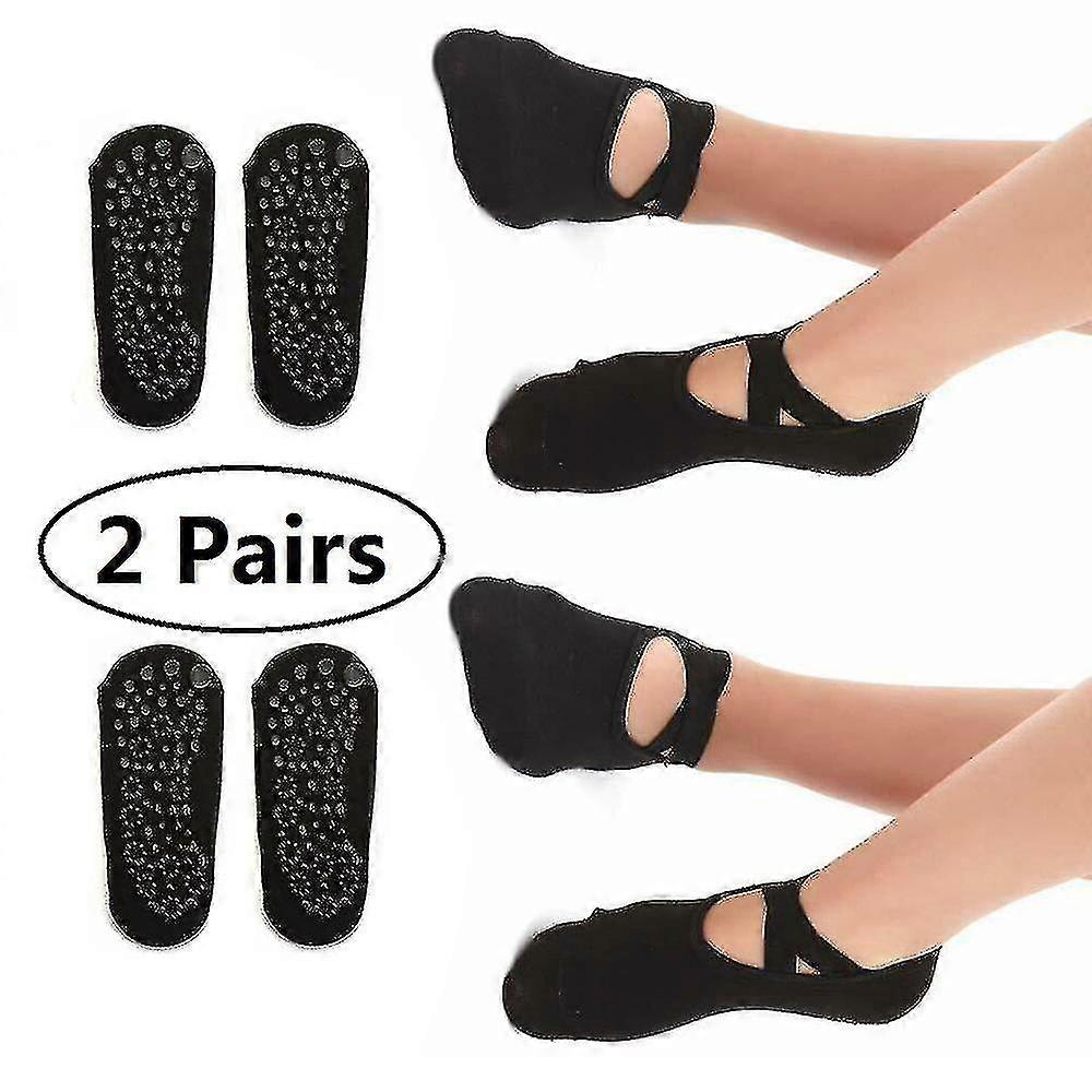 2 Pack Women Non Slip Yoga Socks