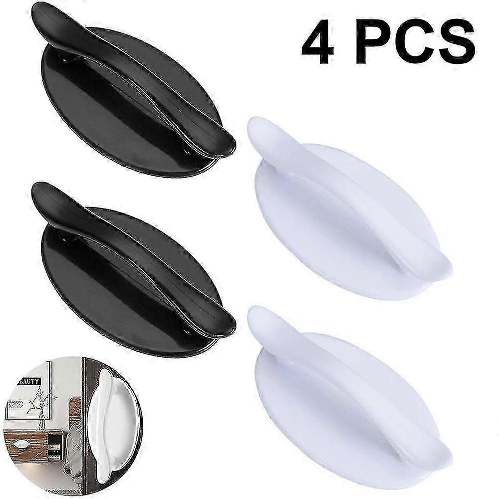 4pcs Plastic Perforation-free Cabinet Closet Handle Door And Window Aided Pulling Wardrobe Perforation-free Pasting Multifunctional Drawer Knob