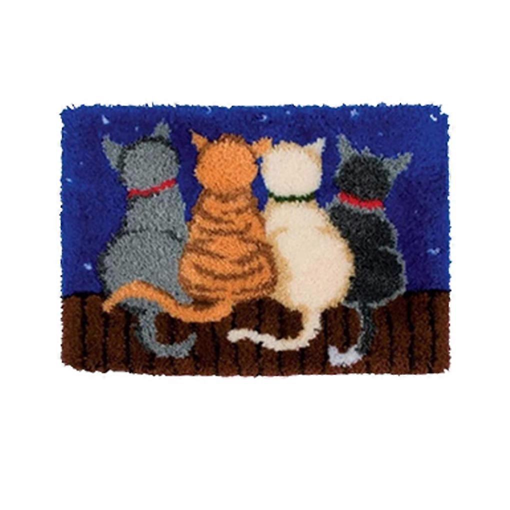 Cute Animal Mat Crochet Yarn Set Floor Rug Crafts Carpet Latch Hook Kits for Professional Craftsman Home DIY