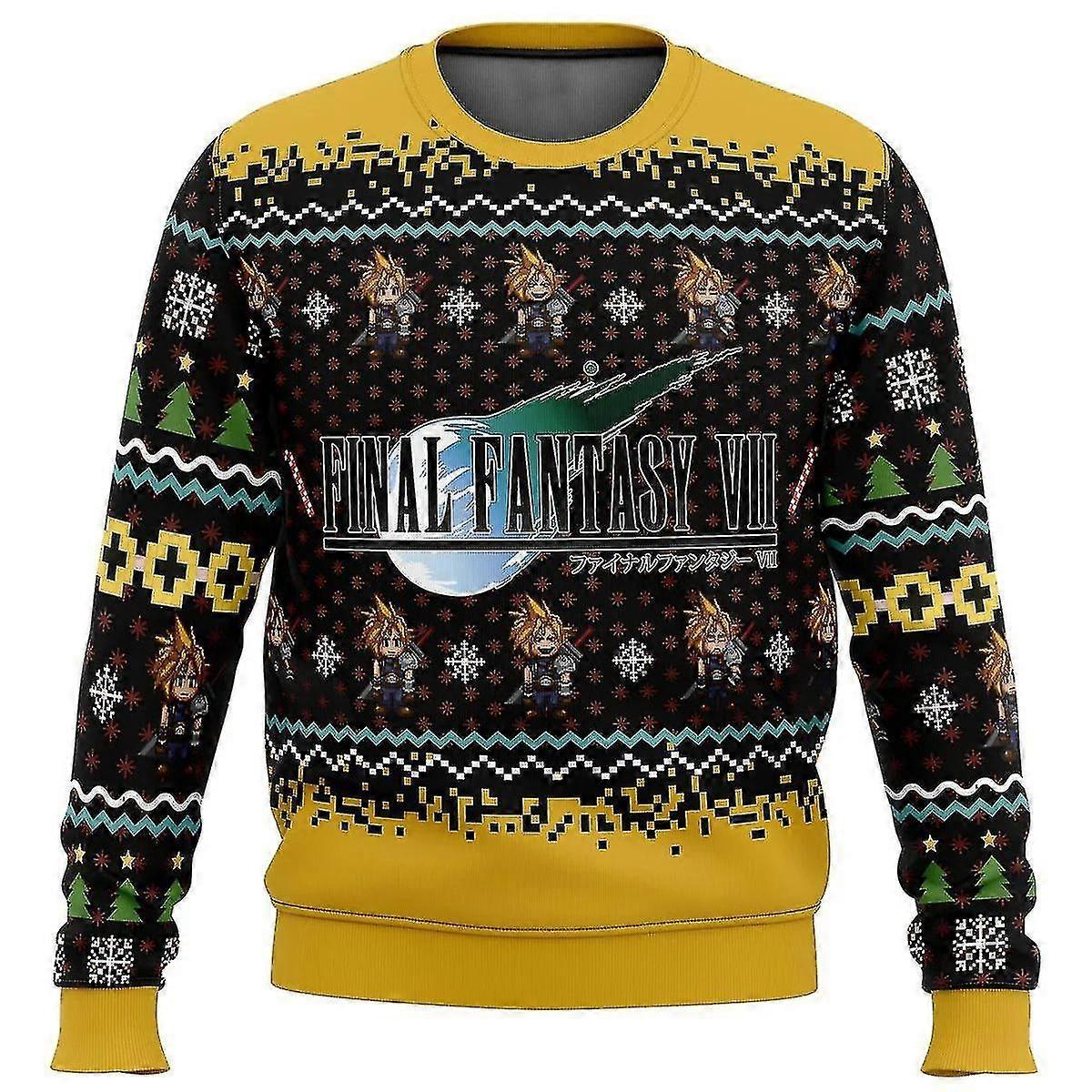 Final Fantasy Classic 8bit grim julesweater gave julemanden pullover mænd 3d sweatshirt og top efterår og vinter klud