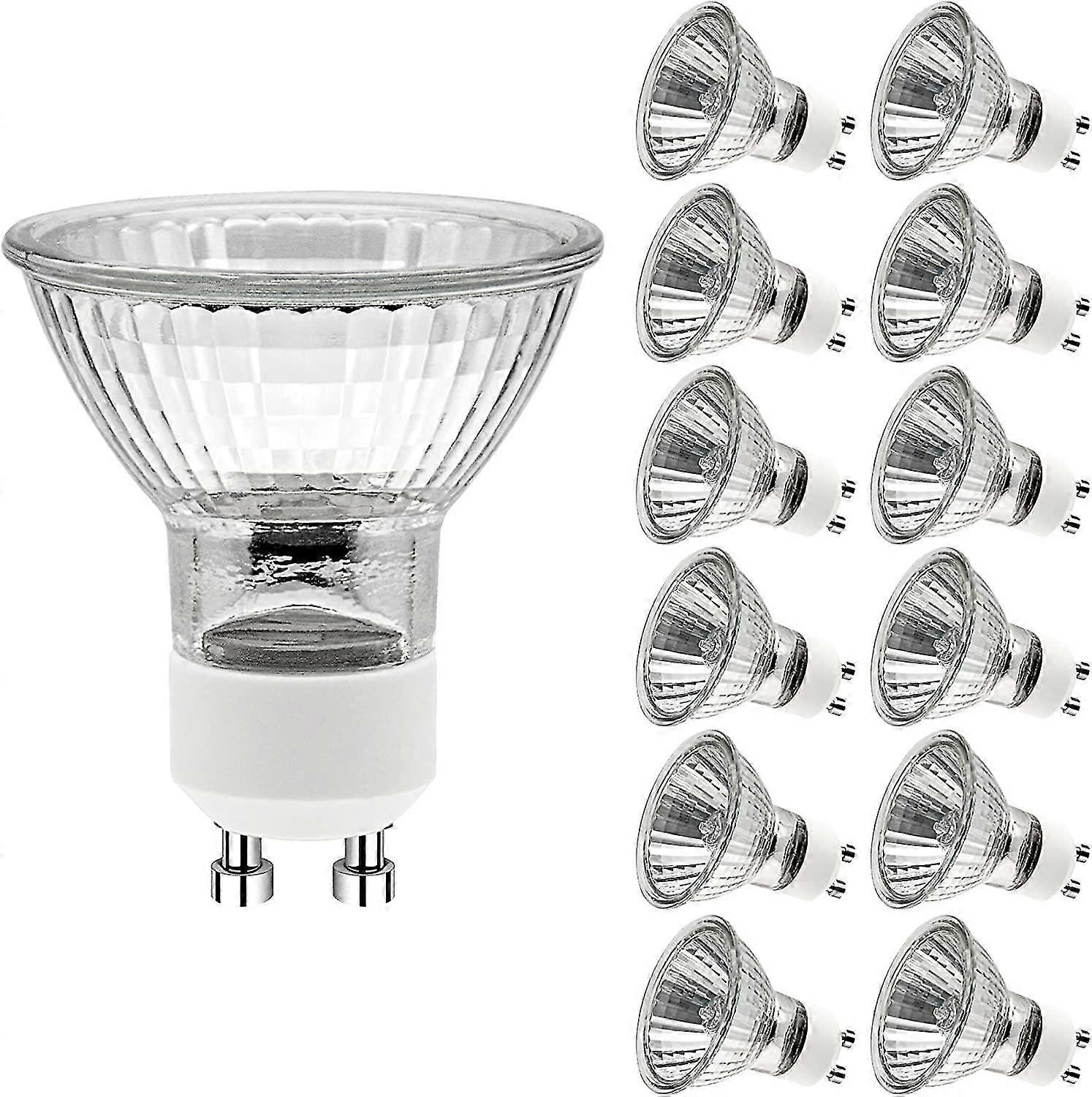 Gu10 Halogen Spotlight Bulbs,(12 Pack) Dimmable Halogen Light Bulbs 2 Pin,220v 50w Light Bulb With Long Lasting Lifespan a