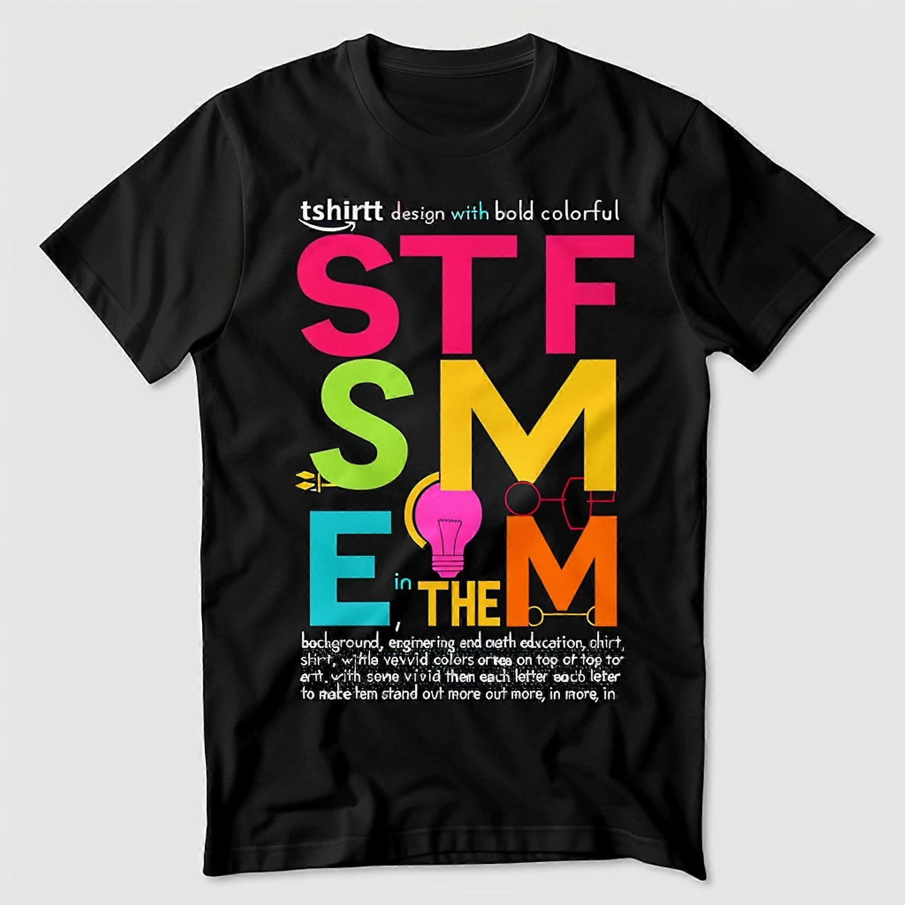 STEM Education Logo TShirt: Bold Colorful Design for Science Technology  Engineering and Math Enthusiasts on Black Teejijihihs165 | Fruugo UK