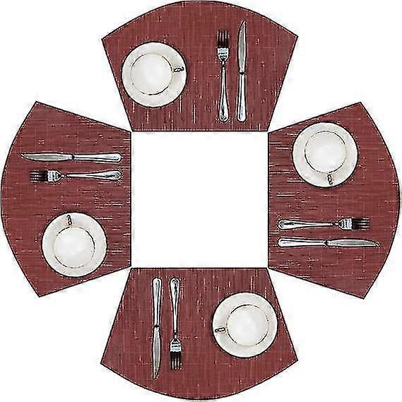Round Table Placemats Set Of 4 Wedge Placemats Heat Resistant Round Table Mats Wipe Clean