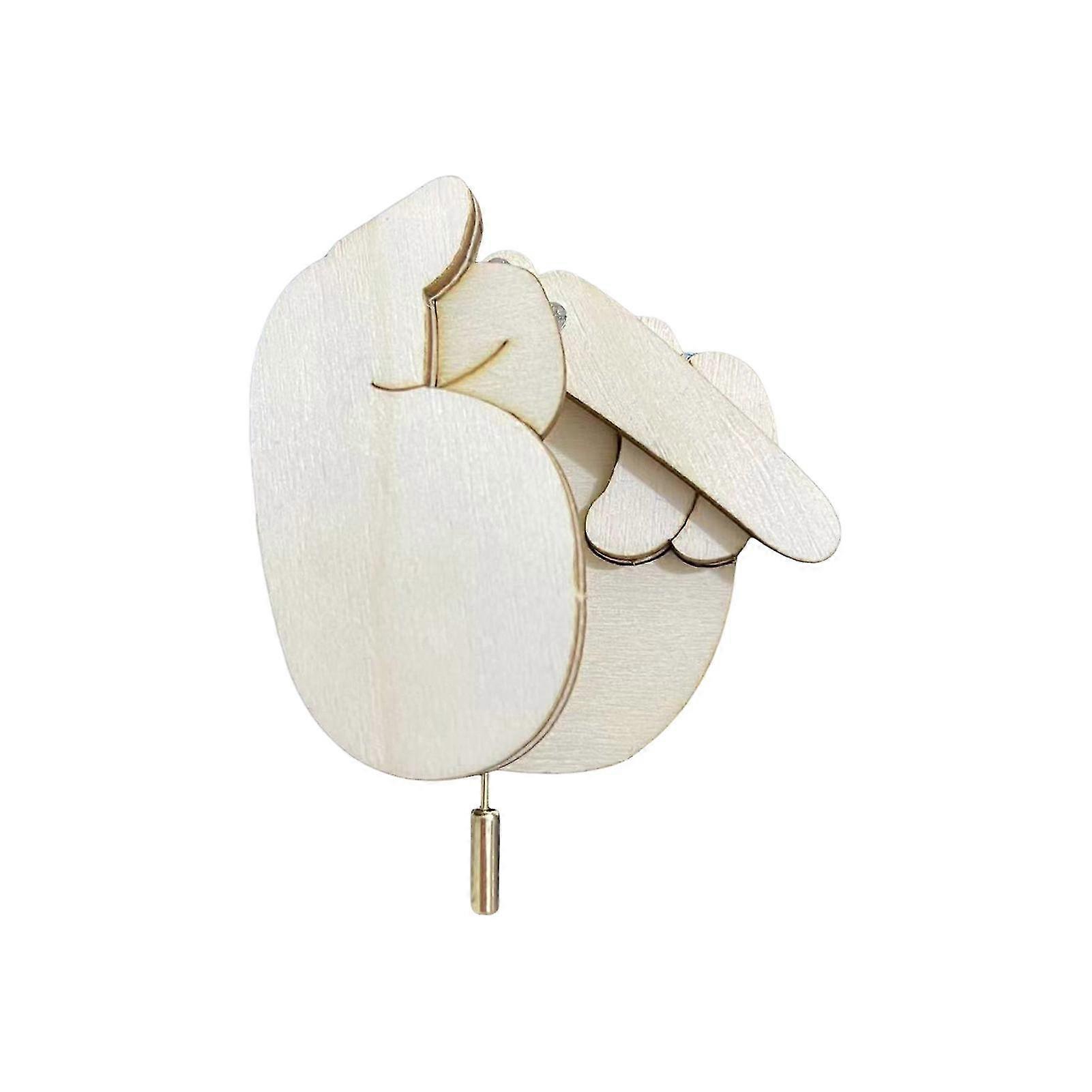 1/2/4Pcs Funny Wooden Finger Brooch Handmade Flippable Middle Finger Pin Mood Expressing Pins Express Emotion Badge