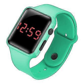 Kids Girls Boys Sports Watch Led Digital Silicone Watches Unisex_(happyshop) Mint Green