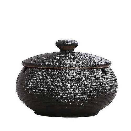 Ceramic Ashtray With Windproof Lid For Indoor Outdoor