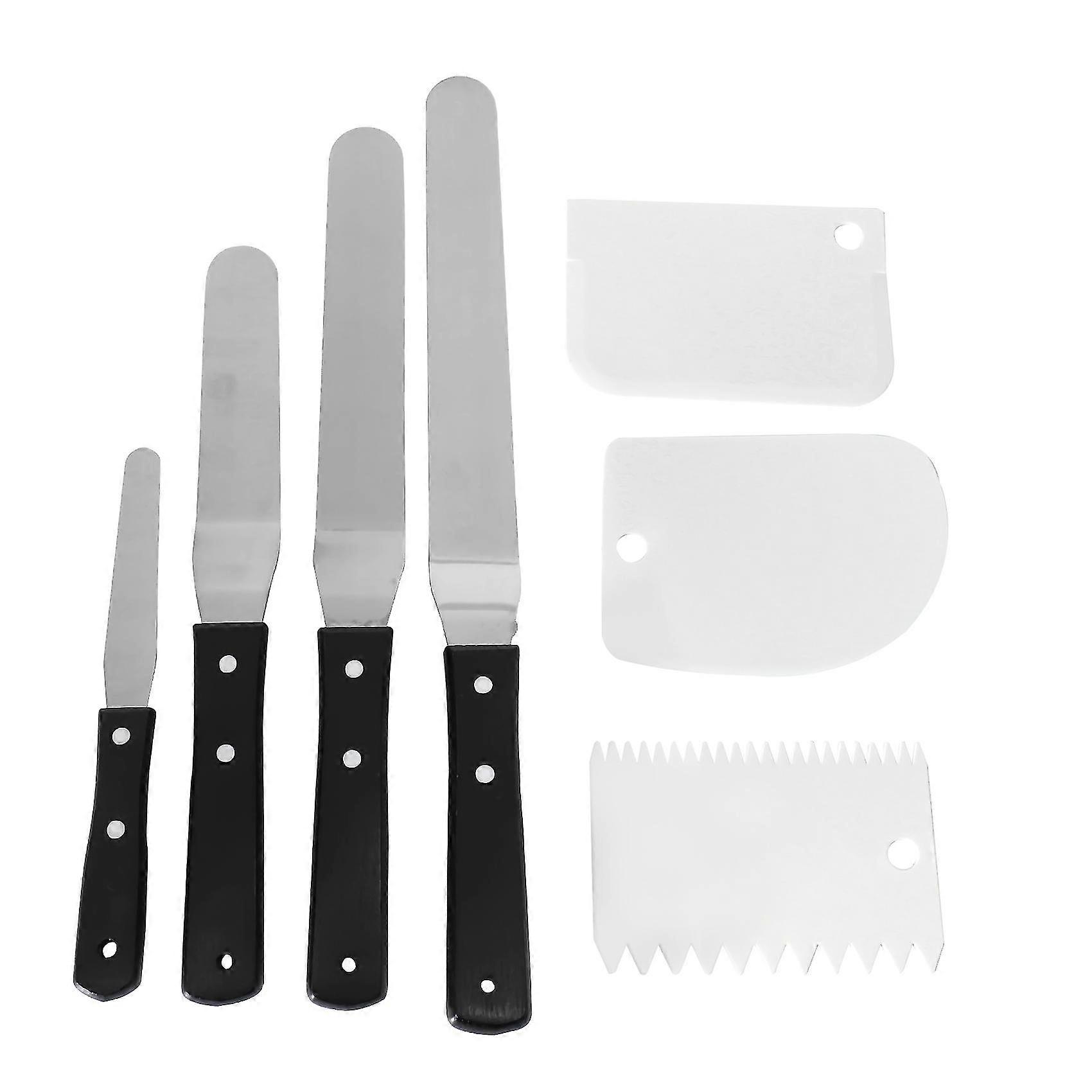 Cake Icing Spatula Set Of 4 Packs(10 +8 +6 +4 Inch) And Cake Smoother Scraper Set Of 3 Packs,spatula