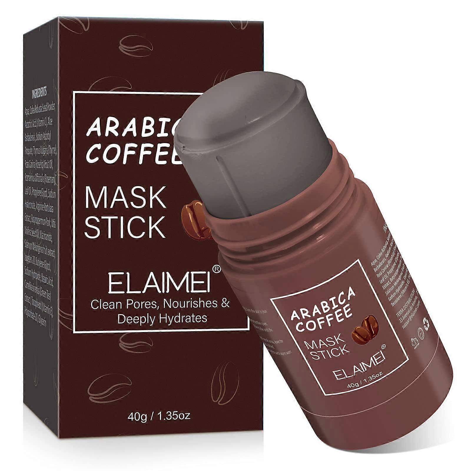 2PCS Vitamin C-Arabica Coffe- Hyaluronic Cleansing Mask Stick, Oil Control Deep Cleansing Clay Mask Blackhead Remover Acne for Men and Women