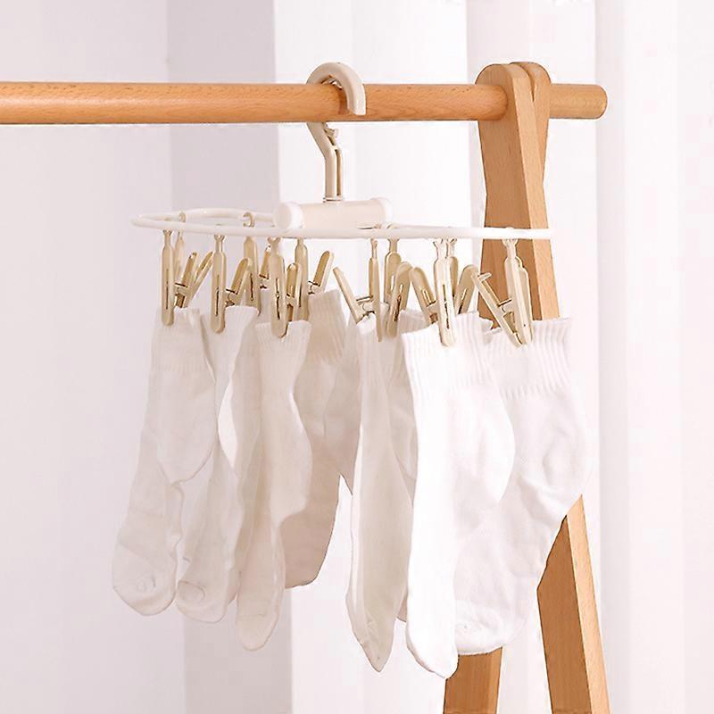 Foldable Clip And Drip Laundry Hanger With 12 Strong Pegs Clip Drying Drip Hanger