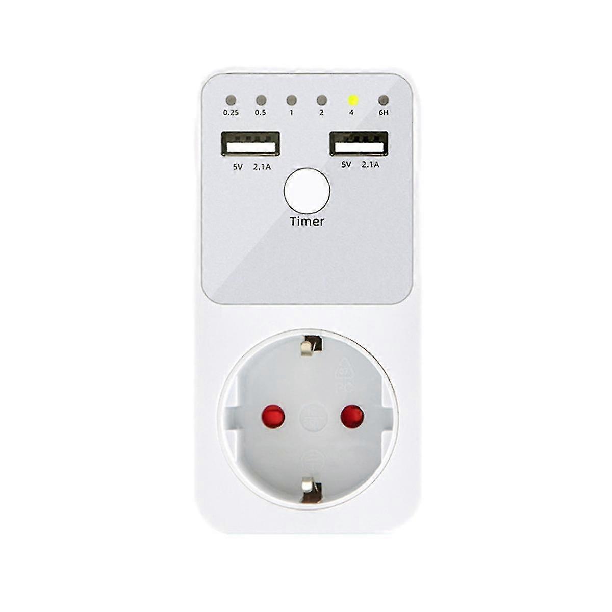 Intelligent Programmable Countdown Timer Socket Electrical 6hr Socket For Usb Interface Switch Eu Plug