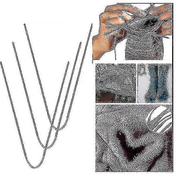3pcs Knitting Needles Knitting Tool Stainless Steel Circular Flexible Sock Knitting Needle