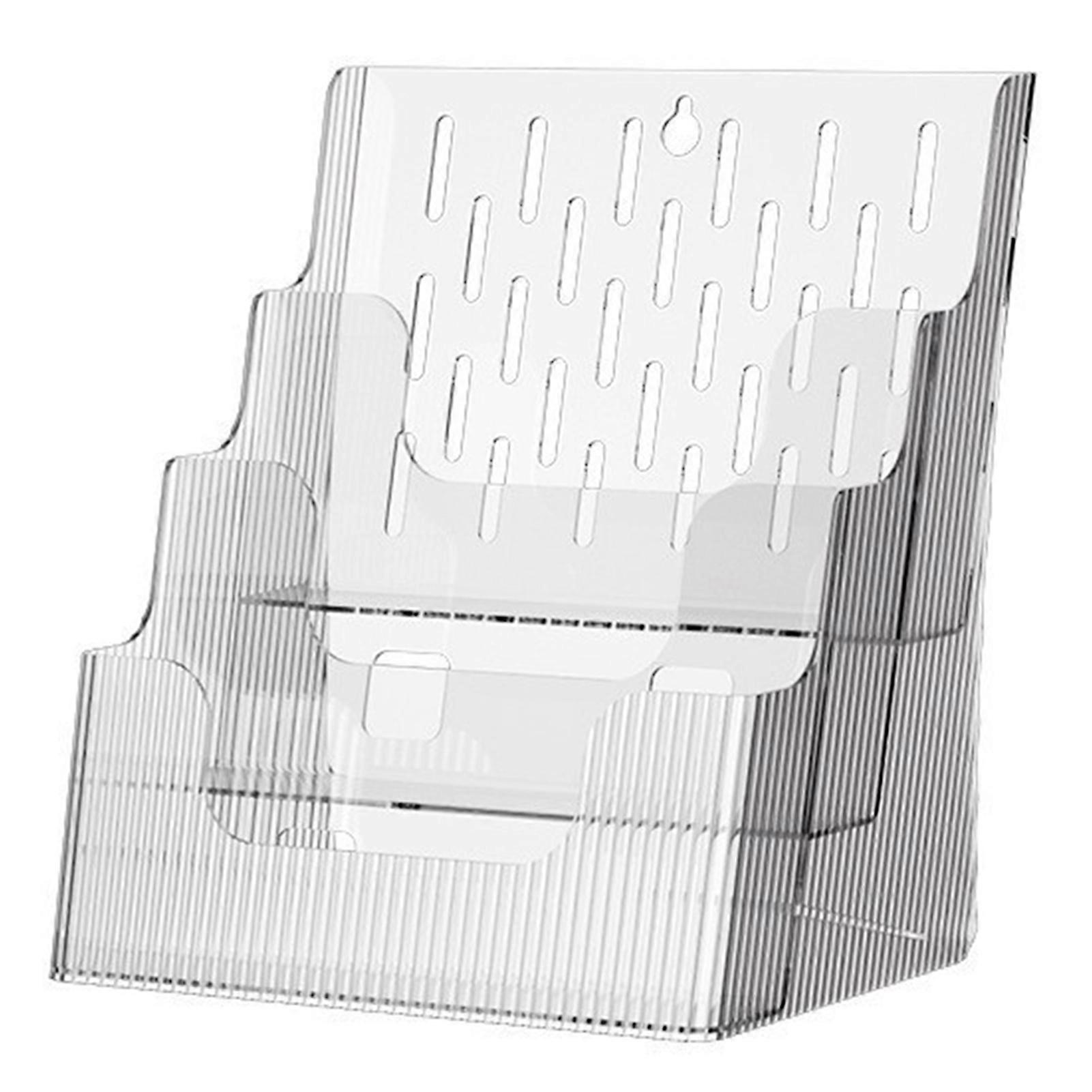 Desktop File Storage Box 4 Layered Scrapbook Paper Storage Bin Hollow Transparent Space-Saving Scrapbook Paper Storage Case