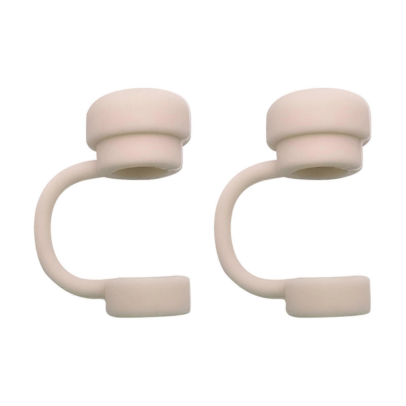 2Pcs Solid Color Straw Cover Food Grade BPA Free Silicone Reusable Dust-proof No Spill 10MM Tumbler Straw Tip Plug Topper Protector Cup Accessories