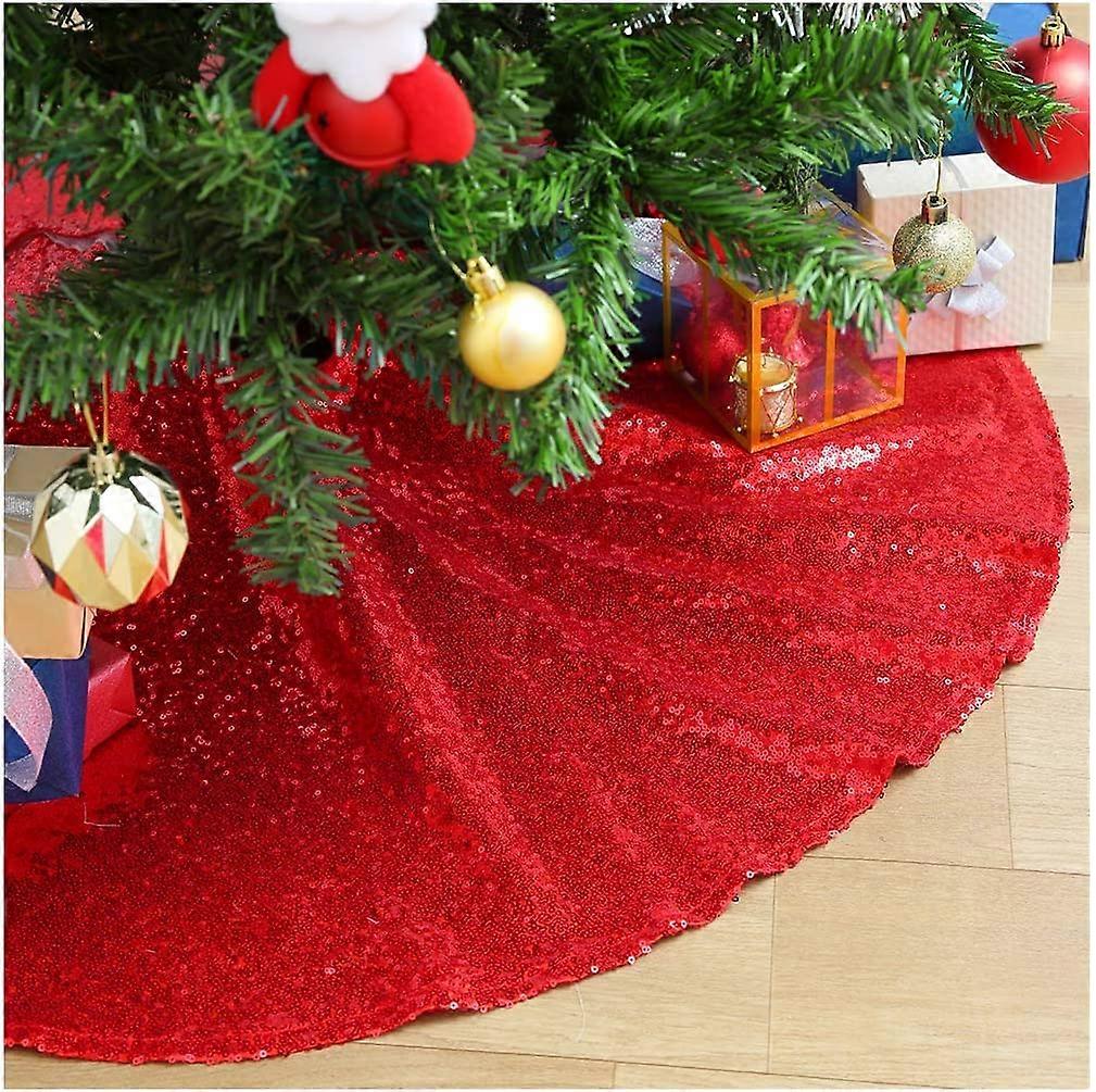 48 Inch Red Tree Skirts Sparkly