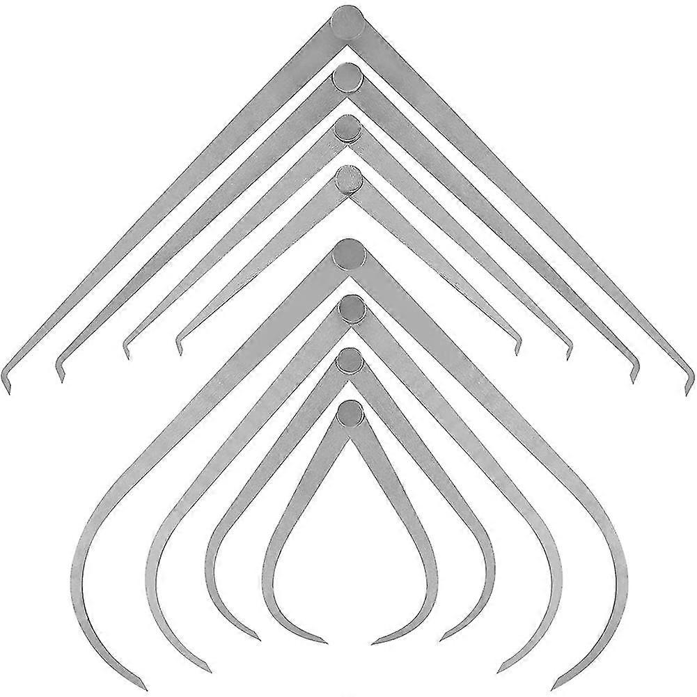 8stk rustfrit stål indvendigt udvendigt tykkelsessæt, 4tommer 8tommer 10tommer 12tommer lige / bøjet benpottemager