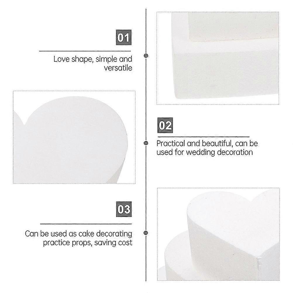 2pcs Foam Cake Model Heart-shaped Cake Dummy Baking Cake Model Cake Dummies Model