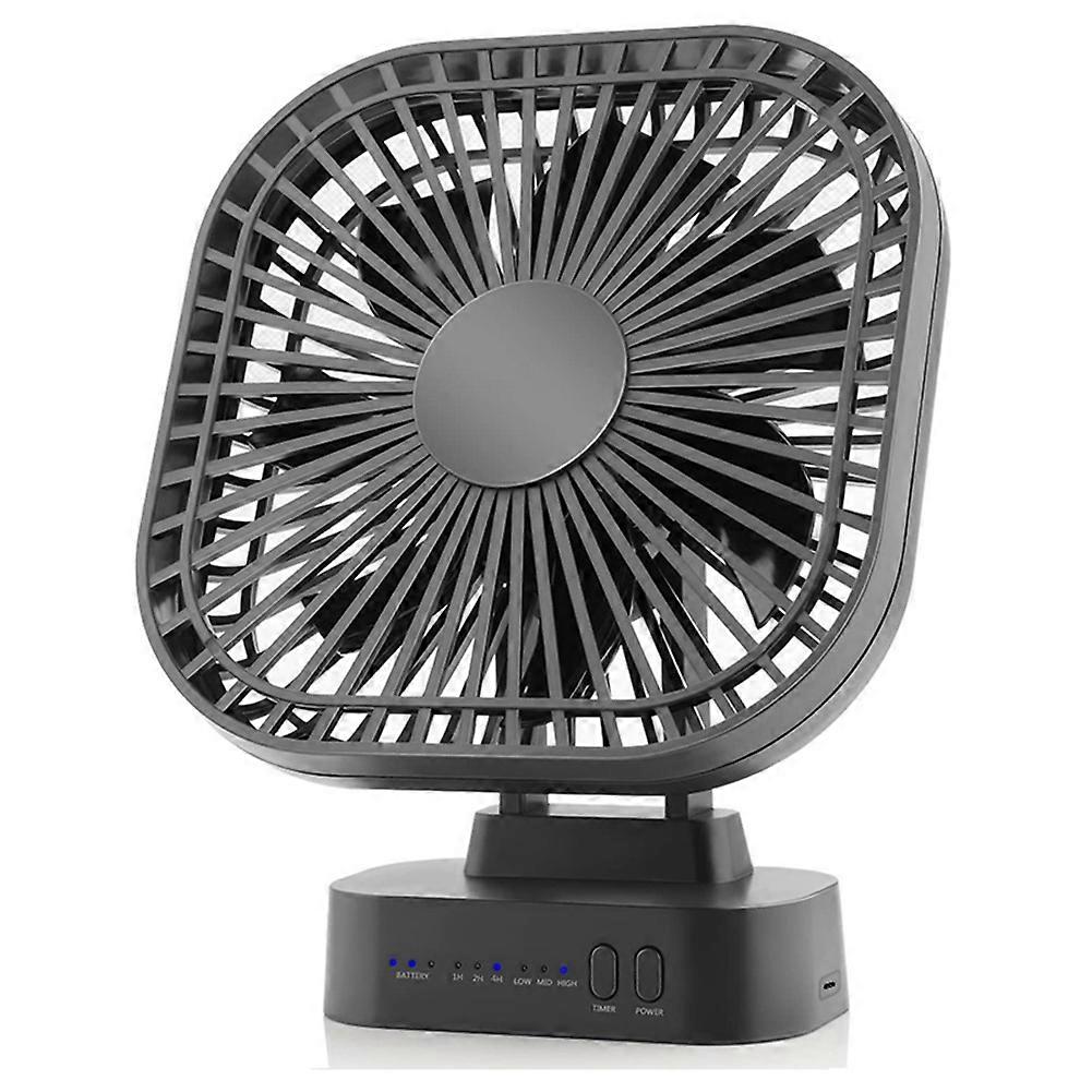Desktop Mini Rechargeable USB Fan with Timer Foldable 3 Speed 7 Leaf Portable Quiet Fan for Office