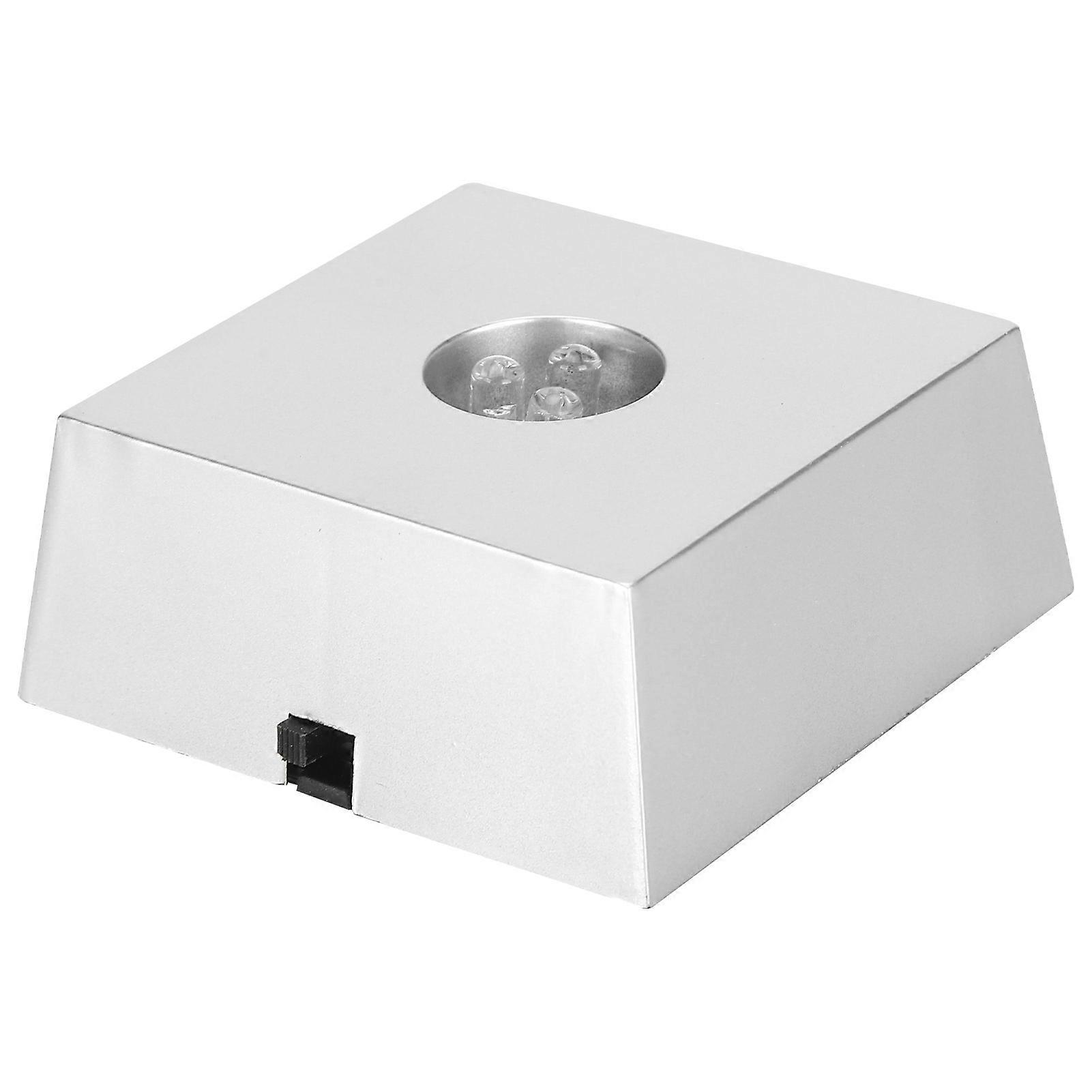 Présentoir à 7 LED colorées, support de lumière en cristal, petite base lumineuse trapézoïdale