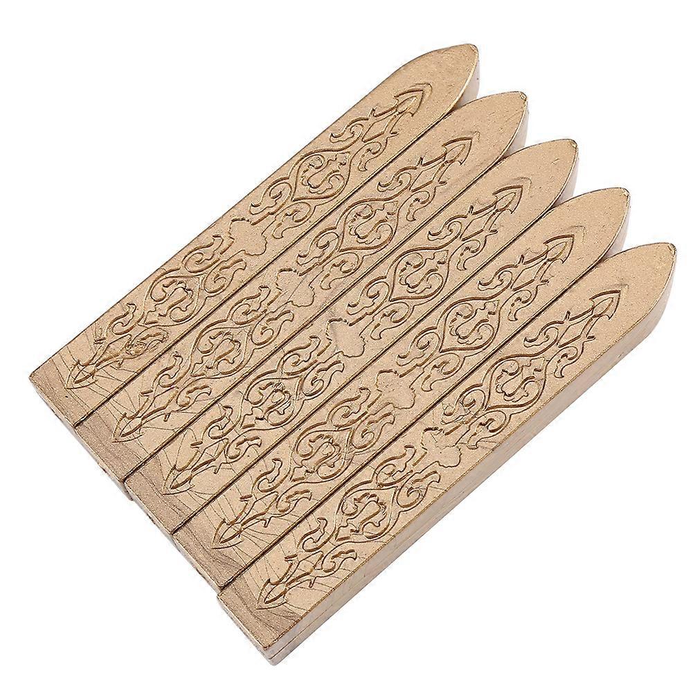 5 Stück/Satz Siegelwachs-Stick-Schmelzstäbe für DIY-Manuskript-Bastelbrief-Umschlagbrief (Bronze)