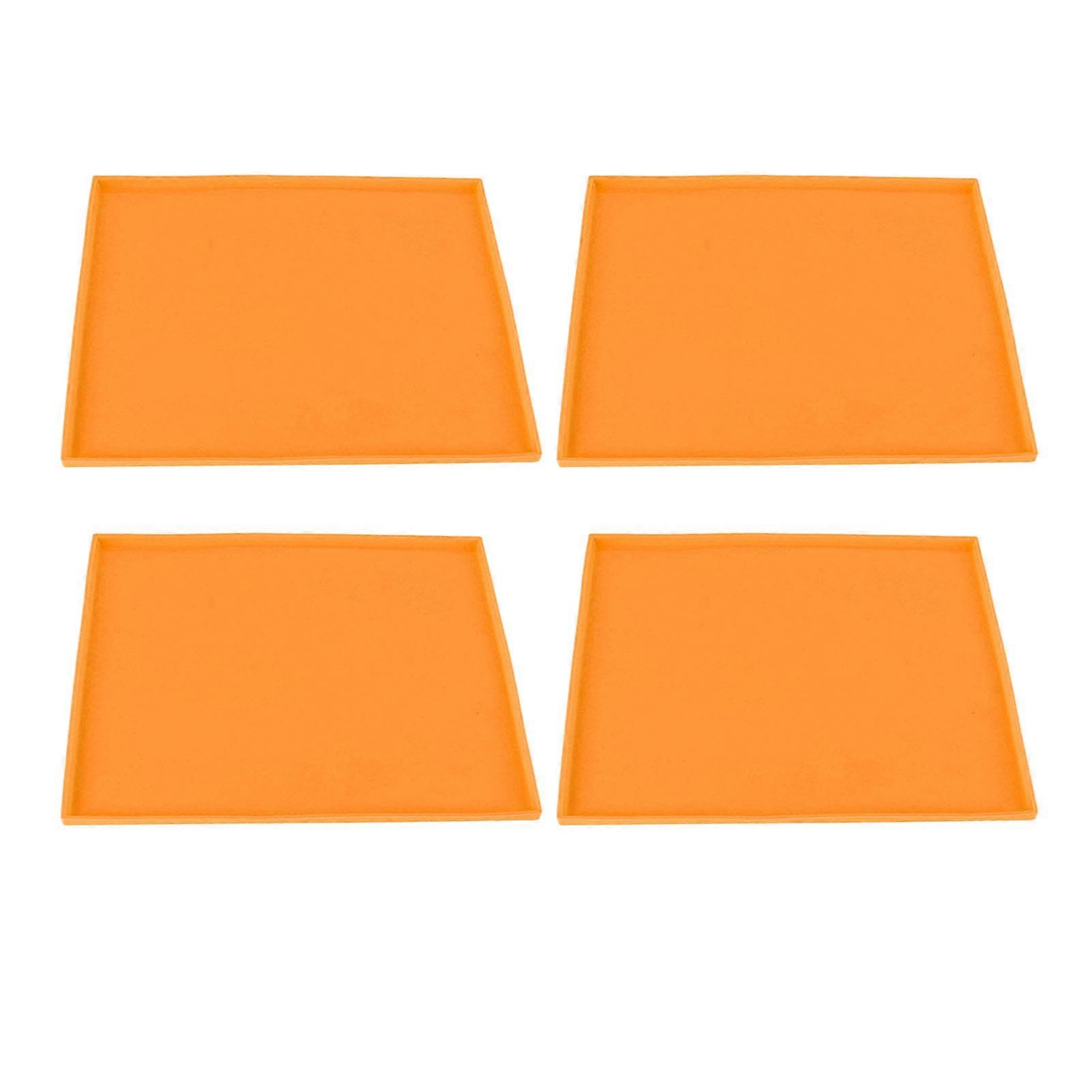 4Pcs Silicone Dehydrator Mats High Temperature Resistance Prevent Sticking Fruit Dehydrator Trays with Edge ,Orange