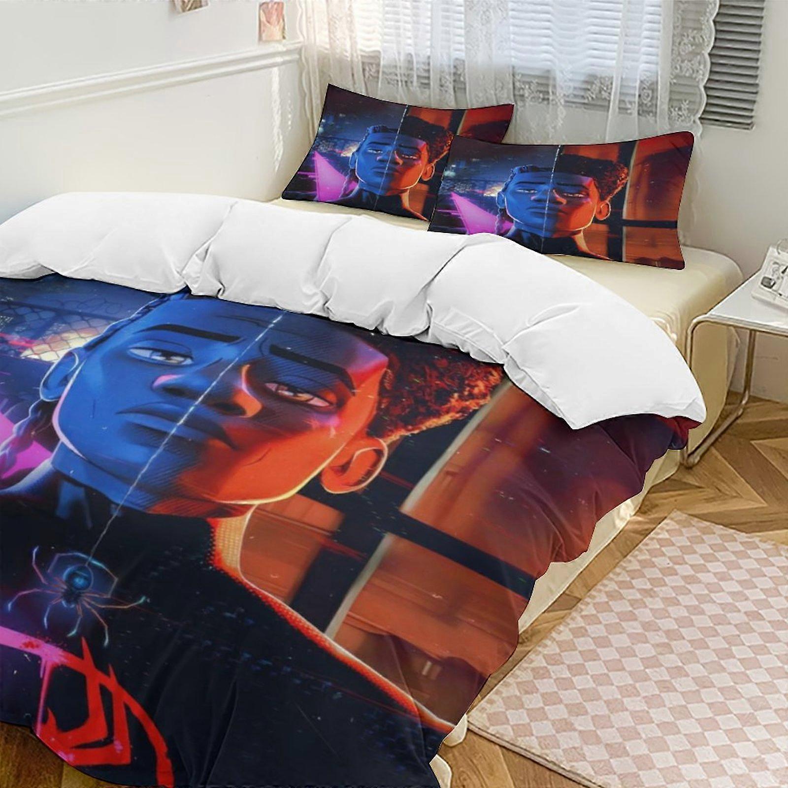 Bedding set HL587 Miles Morales Down Duvet Cover Microfiber Bedding Set, 1 Down Duvet Cover and 2 Pillowcases XN587