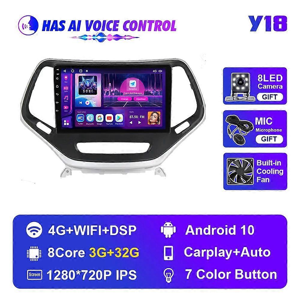 Android 10 per Jeep Cherokee 5 KL 2014-2018 Autoradio con display IPS Lettore multimediale audio Android Carplay