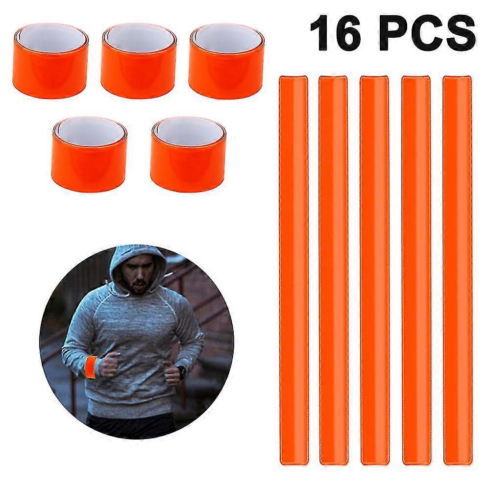 16pcs Reflector Snap Bands Slap Armbands Reflector Strips