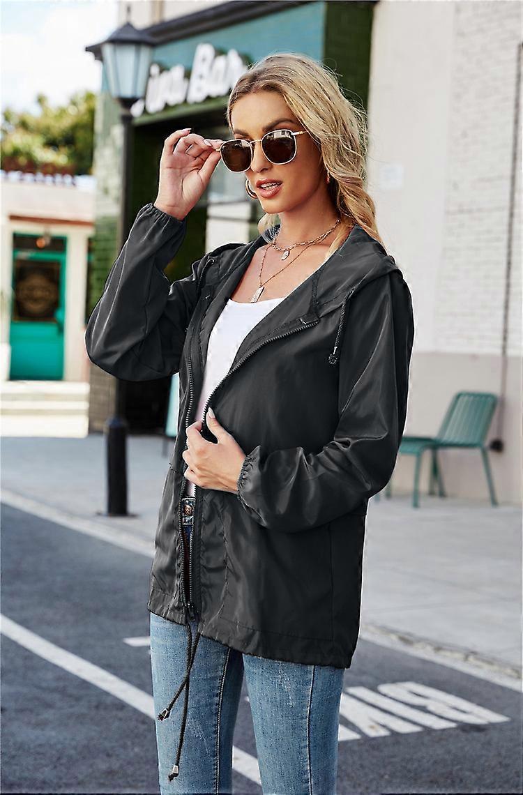 Women's Waterproof Rainsuit Lightweight Rain Jacket Hooded Windbreaker