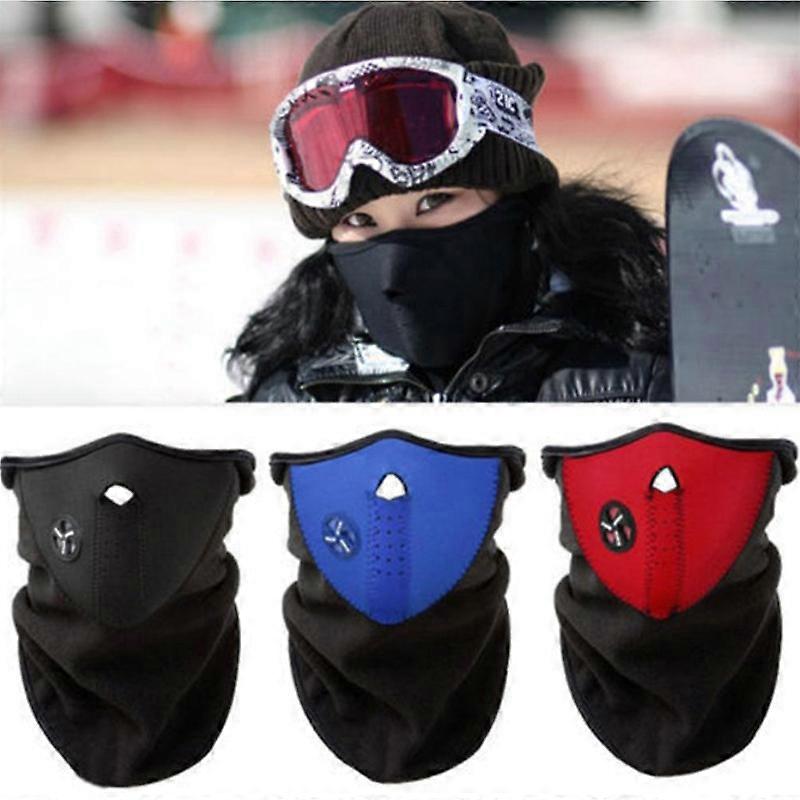 1Pcs Wind proof and dust-proof ski mask for cycling in autumn and winter Outdoor face protection Polar fleece mask blue