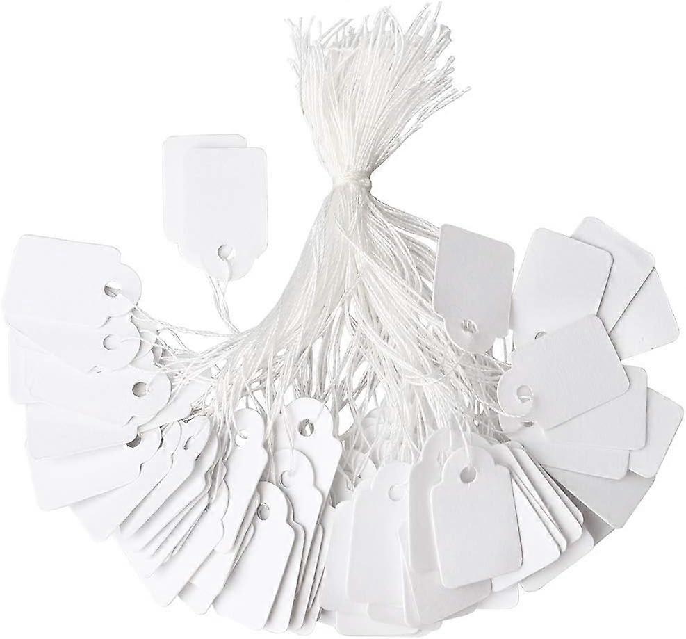 500pcs Jewelry Price Tags, Price Tags, White Tags with String (23x14mm)
