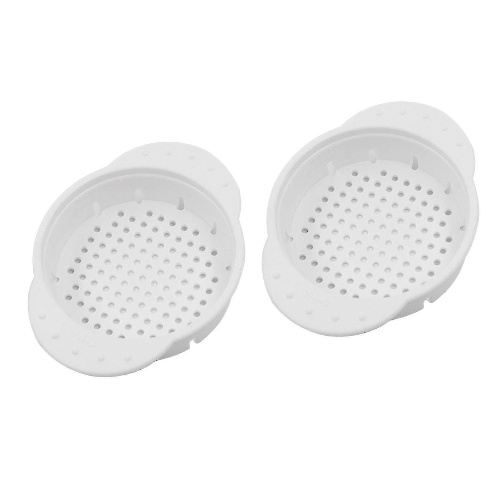 2pcs No Mess Useful Portable Can Strainer Kitchen Tools White Plastic Practical